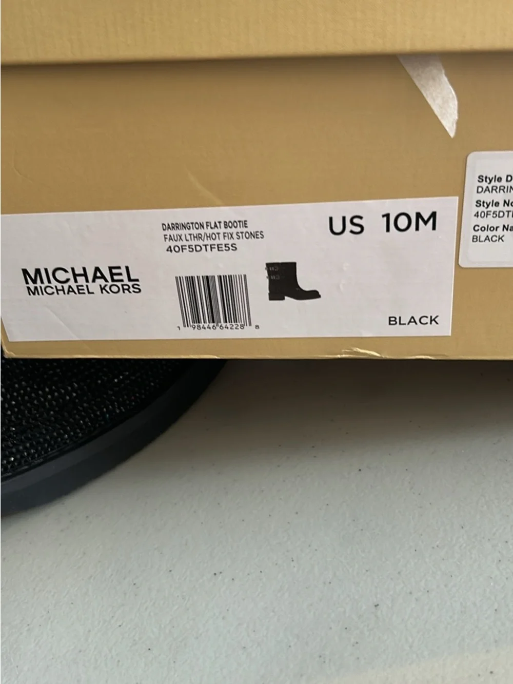 Michael Kors Black Crystal-Embellished Ankle Booties - Picture 7 of 7